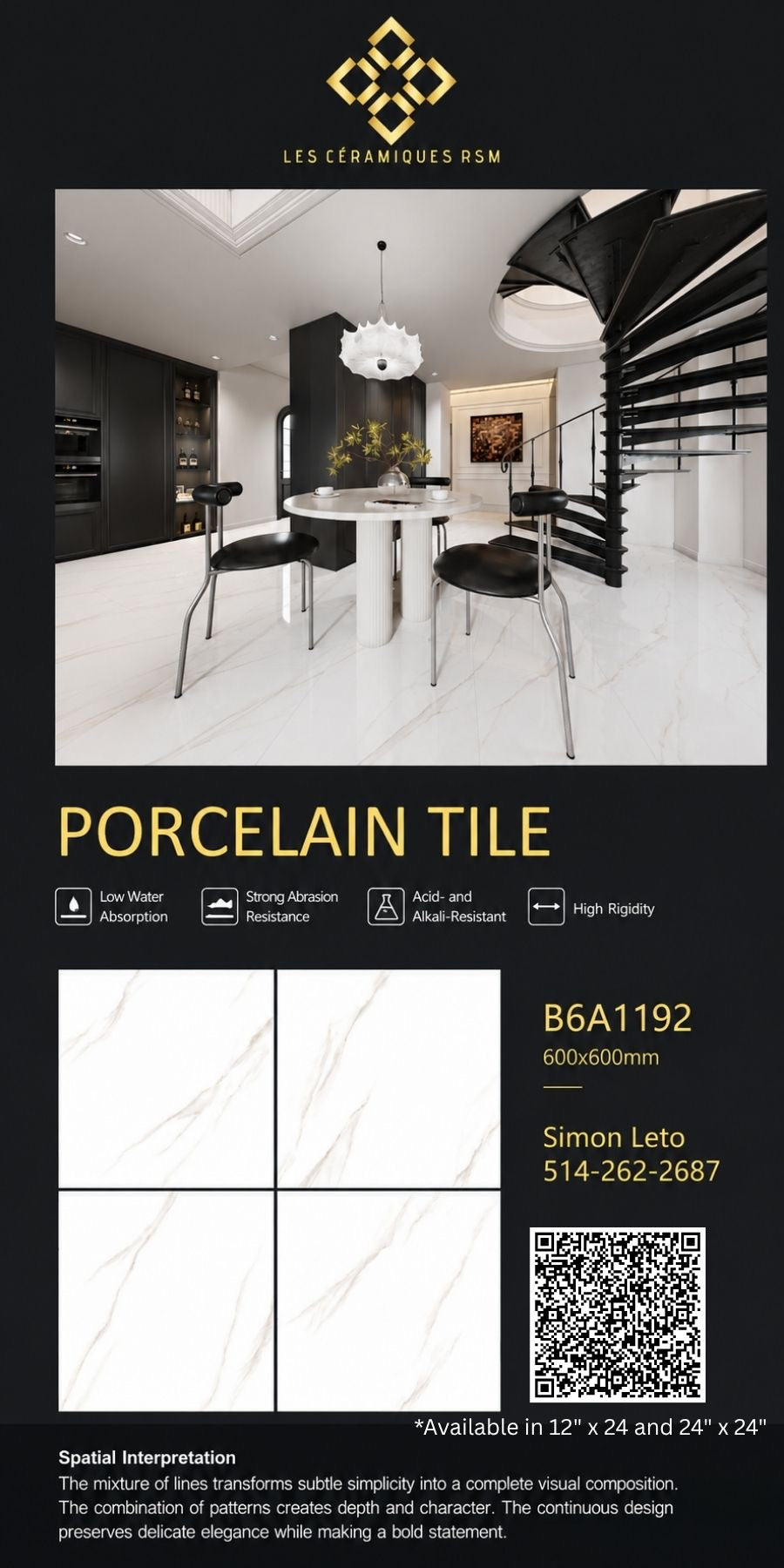 B6A1192 Available in 12"x24" and 24"x24"