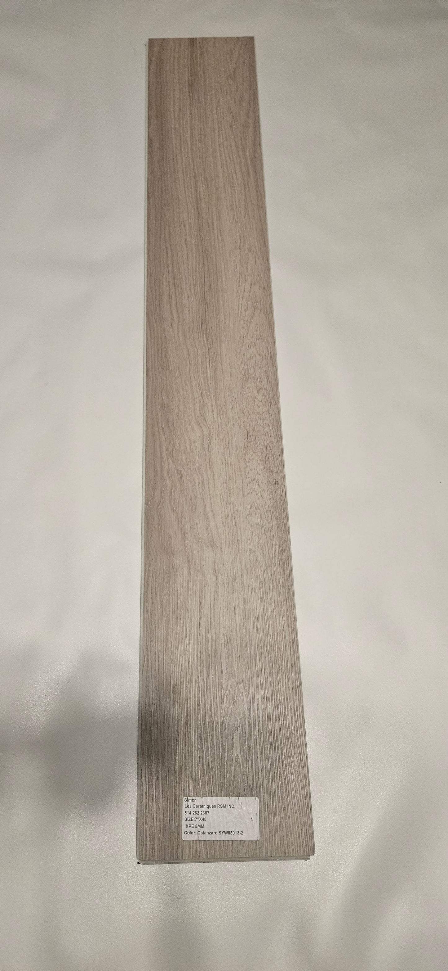 ●Catanzaro #SYW85013-2 SOLD PER BOX 2.99 $ pi²/21.63sqft/box AVAILABLE UPON REQUEST ●SPC VYNIL 7"x48" 5mm IXPE UNDERLAYMENT