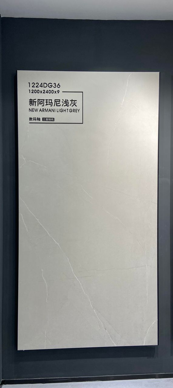 ●PRICE TBD/PRIX À DÉTERMINER ● PORCELAIN TILE 4'x8' 9MM New Armani Light Grey