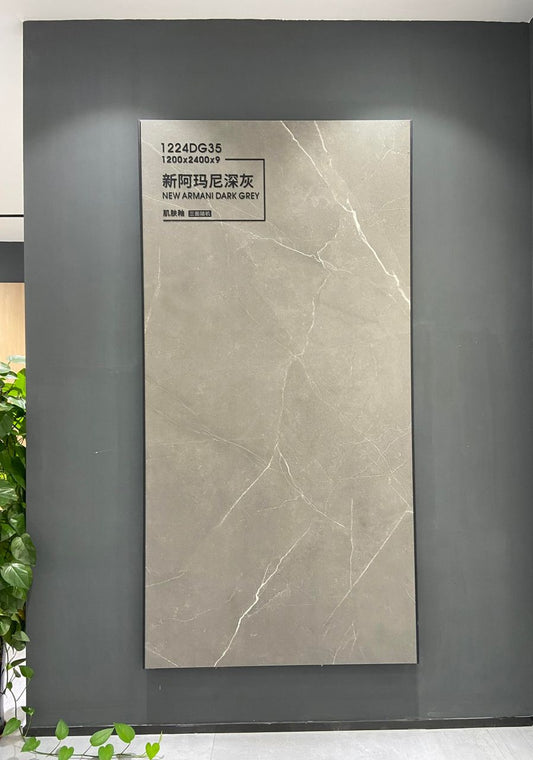 ●PRICE TBD/PRIX À DÉTERMINER ● PORCELAIN TILE 4'x8' 9MM New Armani Dark Grey