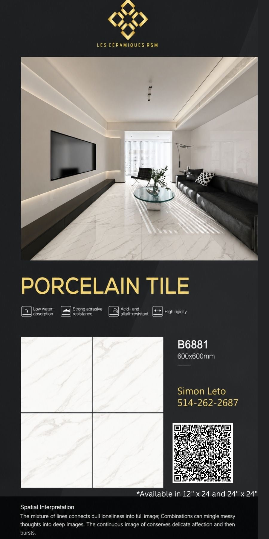 B6881 Available in 12"x24" and 24"x24"