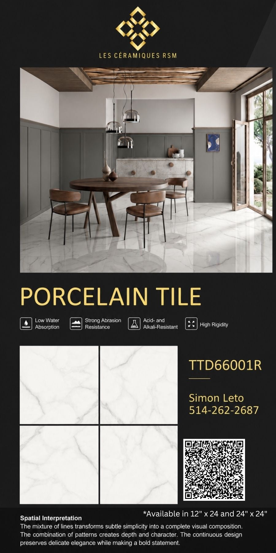 TTD66001R Available in 12"x24" and 24"x24"