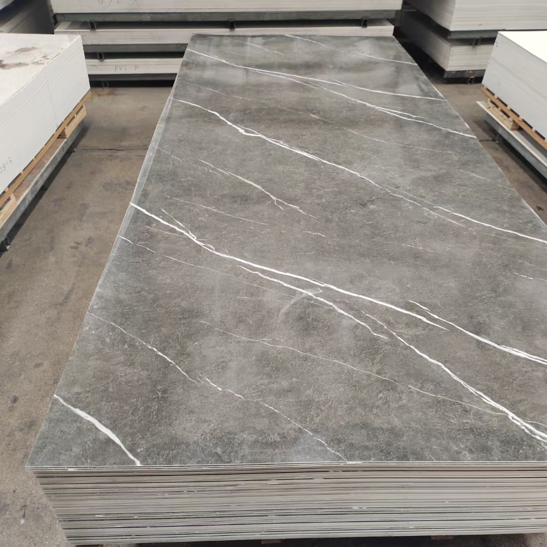 AVAILABLE UPON REQUEST ●UV Marble Pietra Grigio PVC 4'X8' 3MM Sheet – High-Quality Waterproof Material