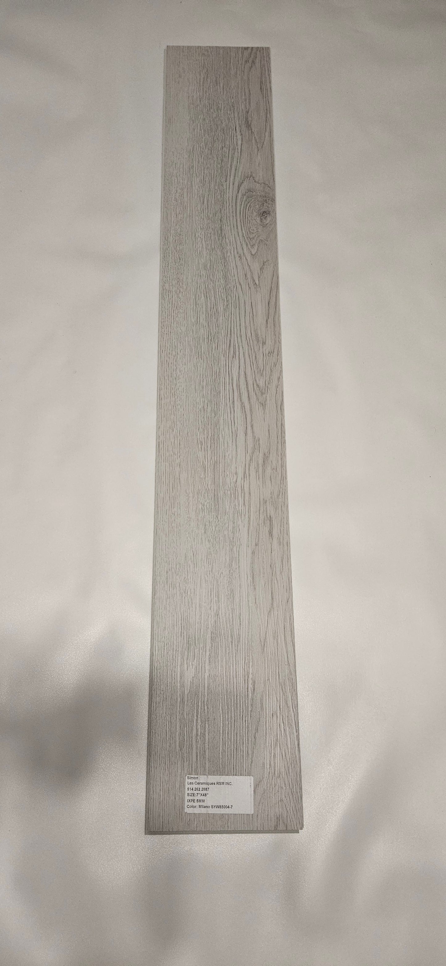 ●Milano #SYW85004-7 SOLD PER BOX 2.99 $ pi²/21.63sqft/box AVAILABLE UPON REQUEST ● SPC VYNIL 7"x48" 5mm IXPE UNDERLAYMENT