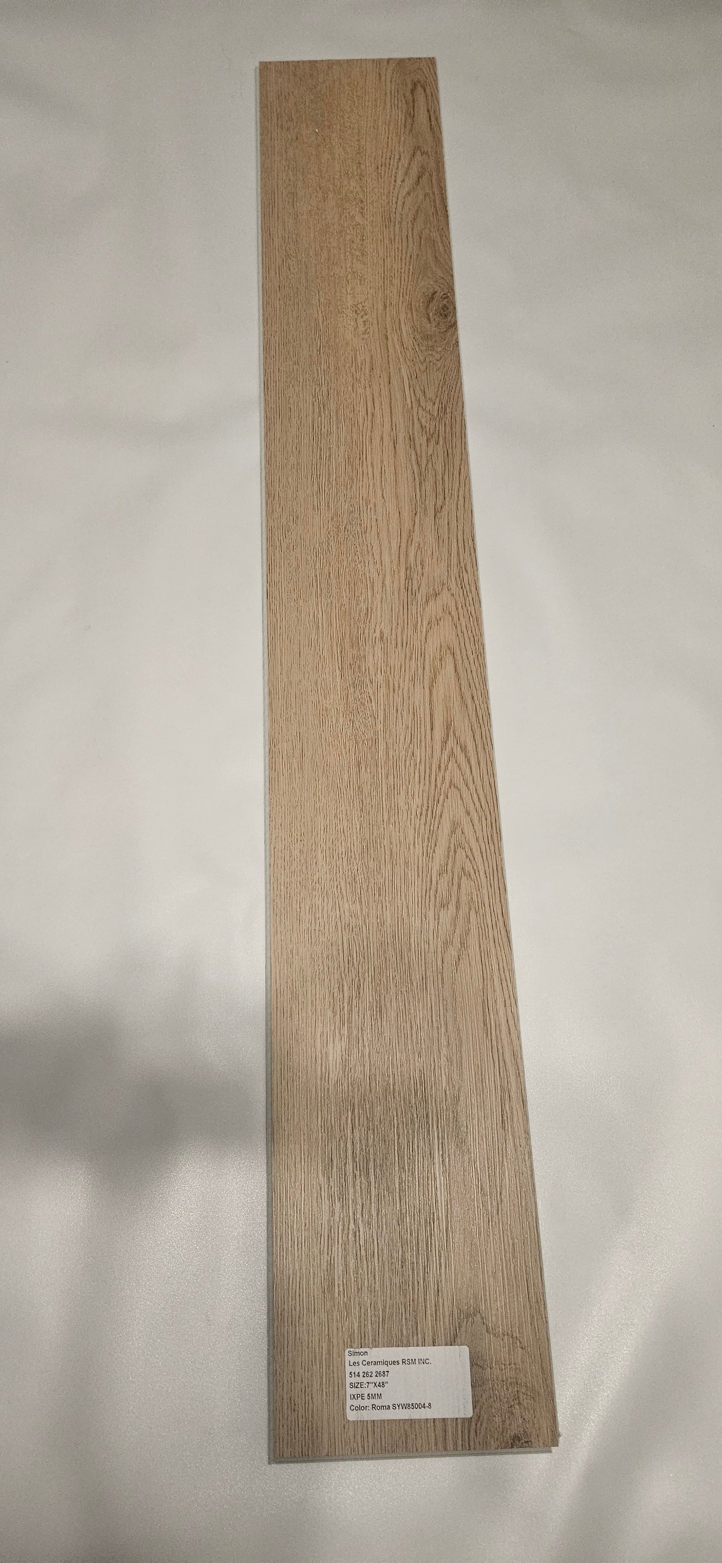 ●Roma #SYW85004-8 SOLD PER BOX 2.99 $ pi²/21.63sqft/box AVAILABLE UPON REQUEST ●SPC VINYL 7"x48" 5mm IXPE UNDERLAYMENT