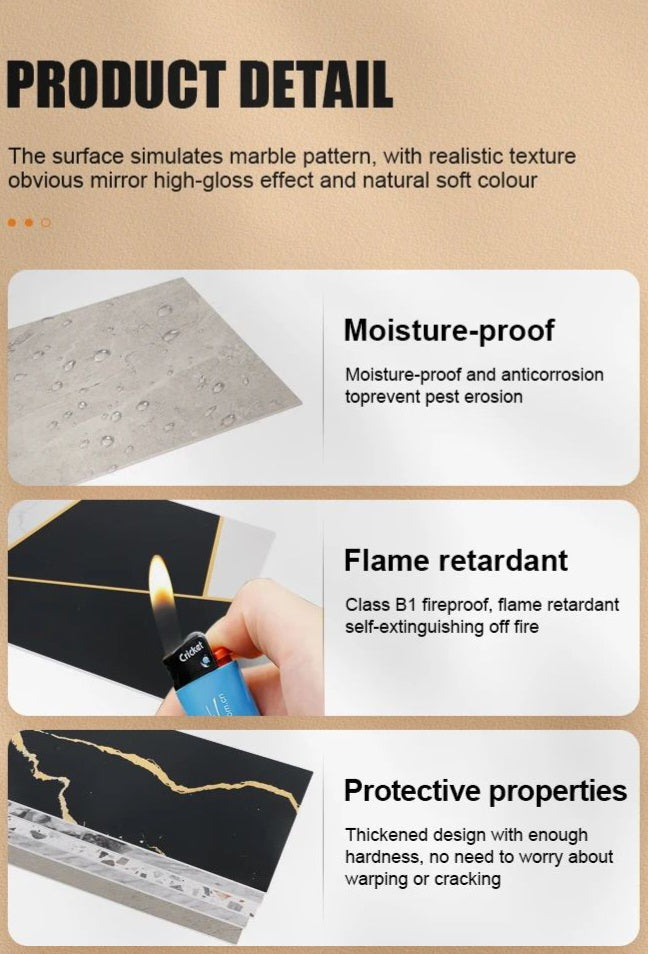 AVAILABLE UPON REQUEST ●UV Marble Grigio PVC 4'X8' 3MM Sheet – High-Quality Waterproof Material